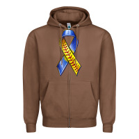Chestnut down syndrome ribbon softball Zipper Hoodie - texasbilliewilder