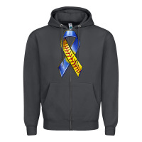 Smoke down syndrome ribbon softball Zipper Hoodie - texasbilliewilder