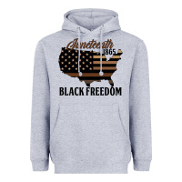 Heather Grey juneteenth 1865 black freedom Heavyweight Hoodie - HRA Design Shop