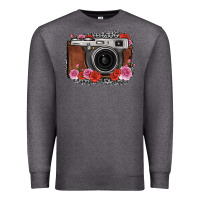 Charcoal Heather rose grey leopard vintage camera Premium Sweatshirt - FaDigitalArtStudio