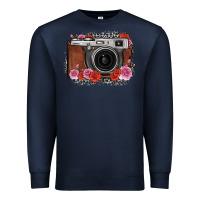 Navy rose grey leopard vintage camera Premium Sweatshirt - FaDigitalArtStudio