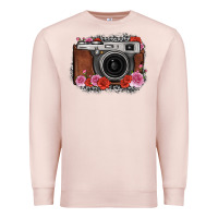 Pale Pink rose grey leopard vintage camera Premium Sweatshirt - FaDigitalArtStudio
