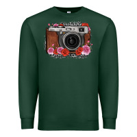 Sports Green rose grey leopard vintage camera Premium Sweatshirt - FaDigitalArtStudio