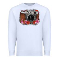 White rose grey leopard vintage camera Premium Sweatshirt - FaDigitalArtStudio