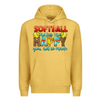 Antique Gold Softball Makes Me Happy You, Not So Much Premium Hoodie - LillyAllenDesigns