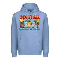 Colony Blue Softball Makes Me Happy You, Not So Much Premium Hoodie - LillyAllenDesigns