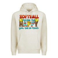 Oatmeal Heather Softball Makes Me Happy You, Not So Much Premium Hoodie - LillyAllenDesigns