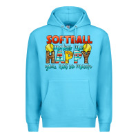 Ocean Blue Softball Makes Me Happy You, Not So Much Premium Hoodie - LillyAllenDesigns