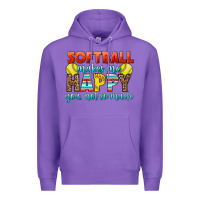 Purple Softball Makes Me Happy You, Not So Much Premium Hoodie - LillyAllenDesigns