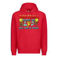 Red Softball Makes Me Happy You, Not So Much Premium Hoodie - LillyAllenDesigns