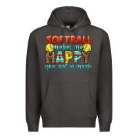 Smoke Softball Makes Me Happy You, Not So Much Premium Hoodie - LillyAllenDesigns