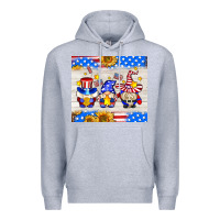 Heather Grey American gnomes Premium Hoodie - AdoDesignShop