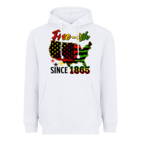 White free ish since 1865 Heavyweight Hoodie - HRA Design Shop