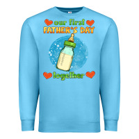 Ocean Blue our first father's day together and baby bottle Premium Sweatshirt - HRA Design Shop