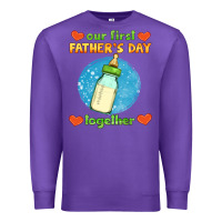 Purple our first father's day together and baby bottle Premium Sweatshirt - HRA Design Shop