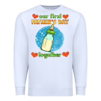 White our first father's day together and baby bottle Premium Sweatshirt - HRA Design Shop