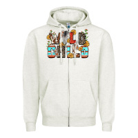 Oatmeal Heather wild child Zipper Hoodie - Zillion Design Studio