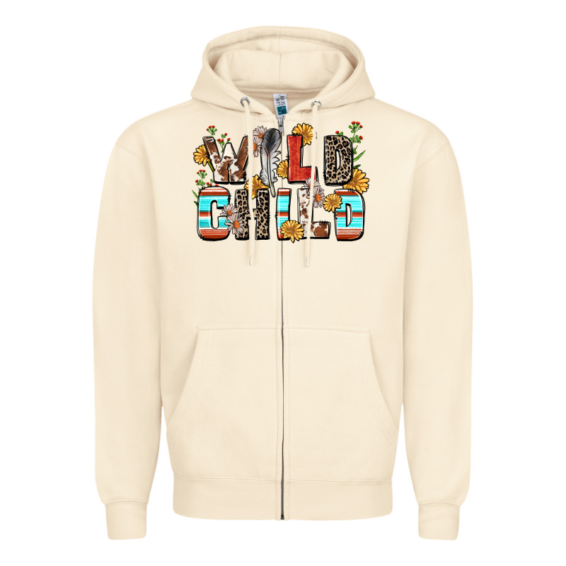Wild Child Zipper Hoodie by Zillion Design Studio | Teevron