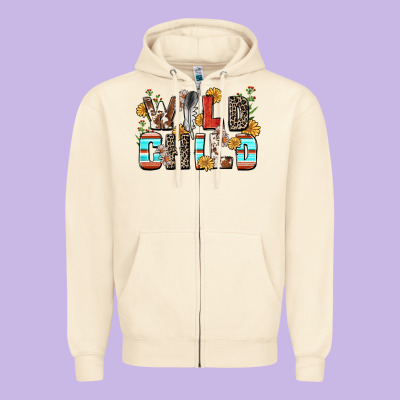 Wild Child Zipper Hoodie Designed By Zillion Design Studio