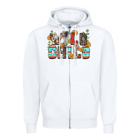 White wild child Zipper Hoodie - Zillion Design Studio