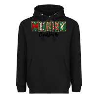 Black Merry Christmas Heavyweight Hoodie - CowhideDigitalArt