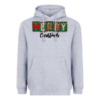 Heather Grey Merry Christmas Heavyweight Hoodie - CowhideDigitalArt