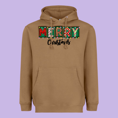 Merry Christmas Heavyweight Hoodie Designed By Cowhidedigitalart
