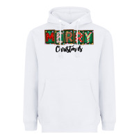 White Merry Christmas Heavyweight Hoodie - CowhideDigitalArt