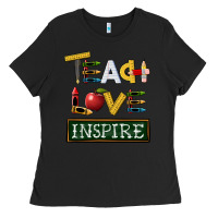 Black teach love inspire Ladies Tee - BarkalooDesign