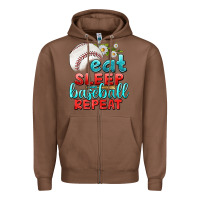 Chestnut eat sleep baseball repeat Zipper Hoodie - texasbilliewilder
