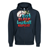 Navy eat sleep baseball repeat Zipper Hoodie - texasbilliewilder