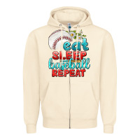 Sandshell eat sleep baseball repeat Zipper Hoodie - texasbilliewilder