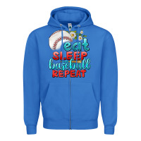 True Royal eat sleep baseball repeat Zipper Hoodie - texasbilliewilder