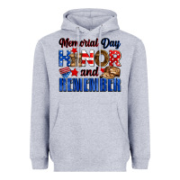 Heather Grey Memorial day honor and remember Heavyweight Hoodie - Neo Western