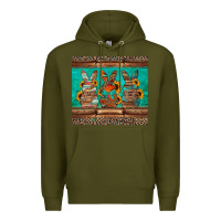 Army Green western easter bunnies Premium Hoodie - Jasminsmagicworld