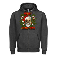 Charcoal Heather Merry Christmas Zipper Hoodie - RanaPortraitStore