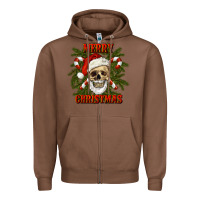 Chestnut Merry Christmas Zipper Hoodie - RanaPortraitStore