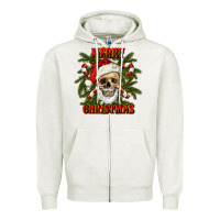 Oatmeal Heather Merry Christmas Zipper Hoodie - RanaPortraitStore