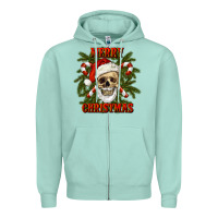 Seafoam Merry Christmas Zipper Hoodie - RanaPortraitStore