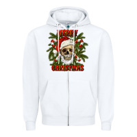 White Merry Christmas Zipper Hoodie - RanaPortraitStore