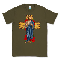Army Green jesus christ cross Classic Tee - texasbilliewilder