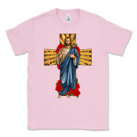 Bubblegum Pink jesus christ cross Classic Tee - texasbilliewilder