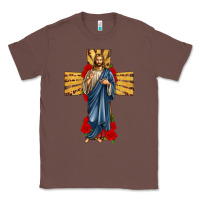 Chestnut jesus christ cross Classic Tee - texasbilliewilder