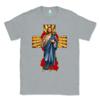 Heather Grey jesus christ cross Classic Tee - texasbilliewilder