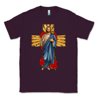 Plum jesus christ cross Classic Tee - texasbilliewilder