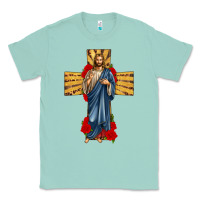 Seafoam jesus christ cross Classic Tee - texasbilliewilder