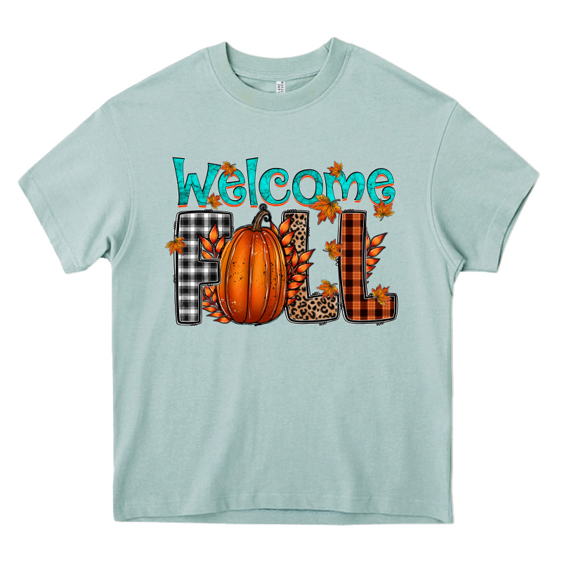 Welcome Fall Heavy Core Tee by CowhideDigitalArt | Teevron