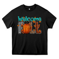 Black Welcome Fall Heavy Core Tee - CowhideDigitalArt