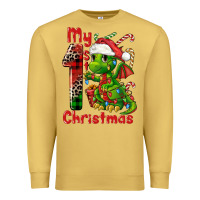 Antique Gold my first christmas dragon Premium Sweatshirt - FaDigitalArtStudio