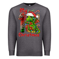 Charcoal Heather my first christmas dragon Premium Sweatshirt - FaDigitalArtStudio
